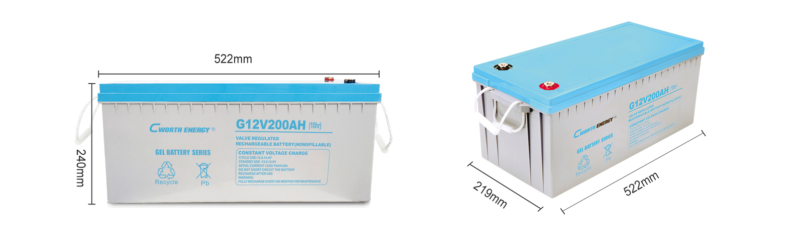 Solar Gel Battery G12V200AH - fiche technique
