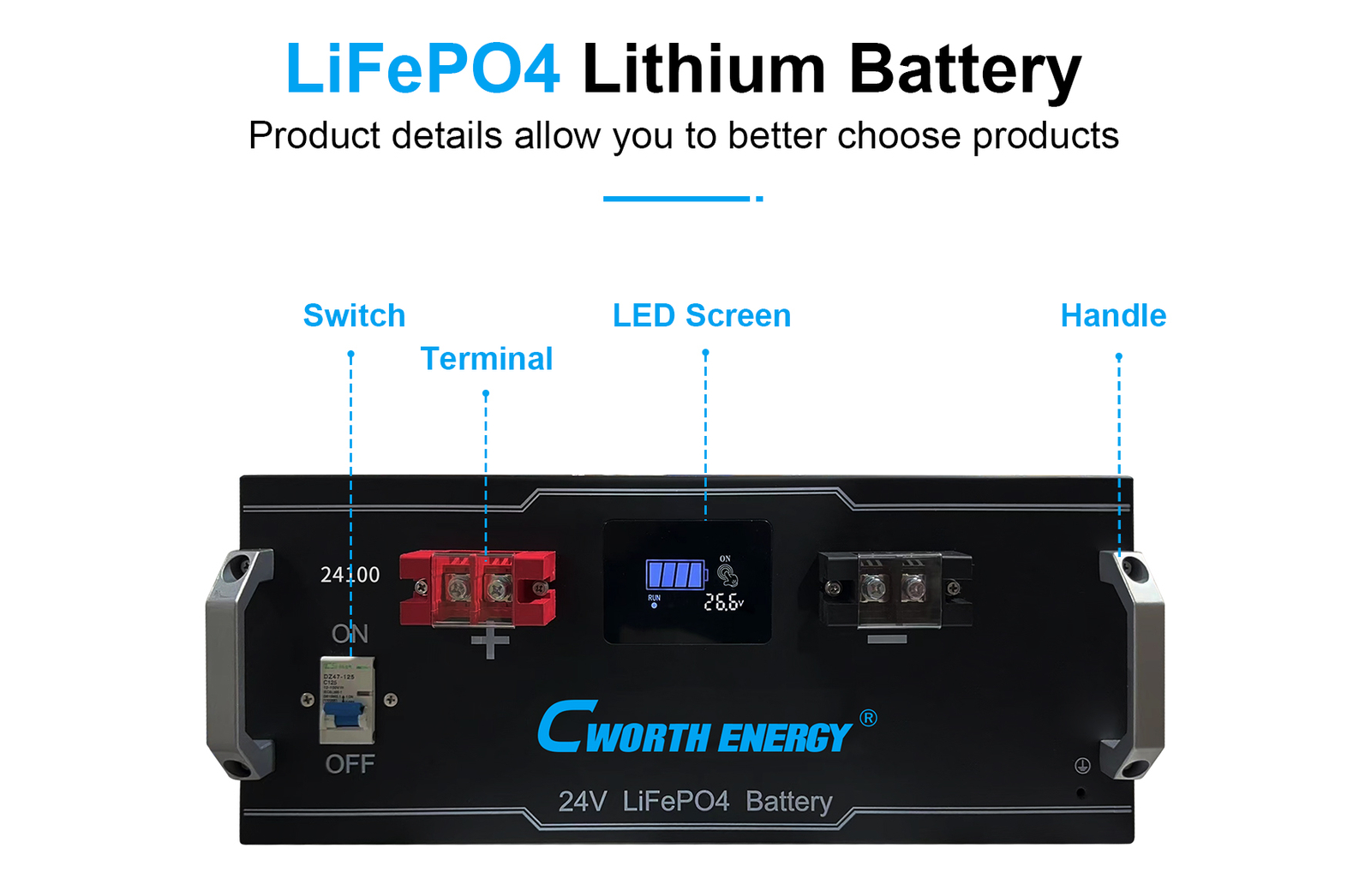 LiFePO4 Battery -LBT-24100C 12V 24V 48V - fiche technique