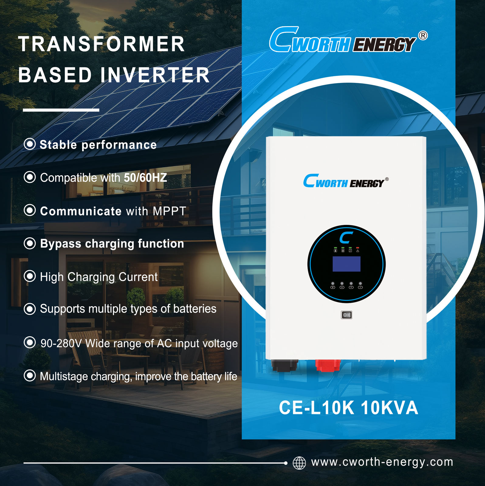 10KW Inverter Cworth energy - fiche technique