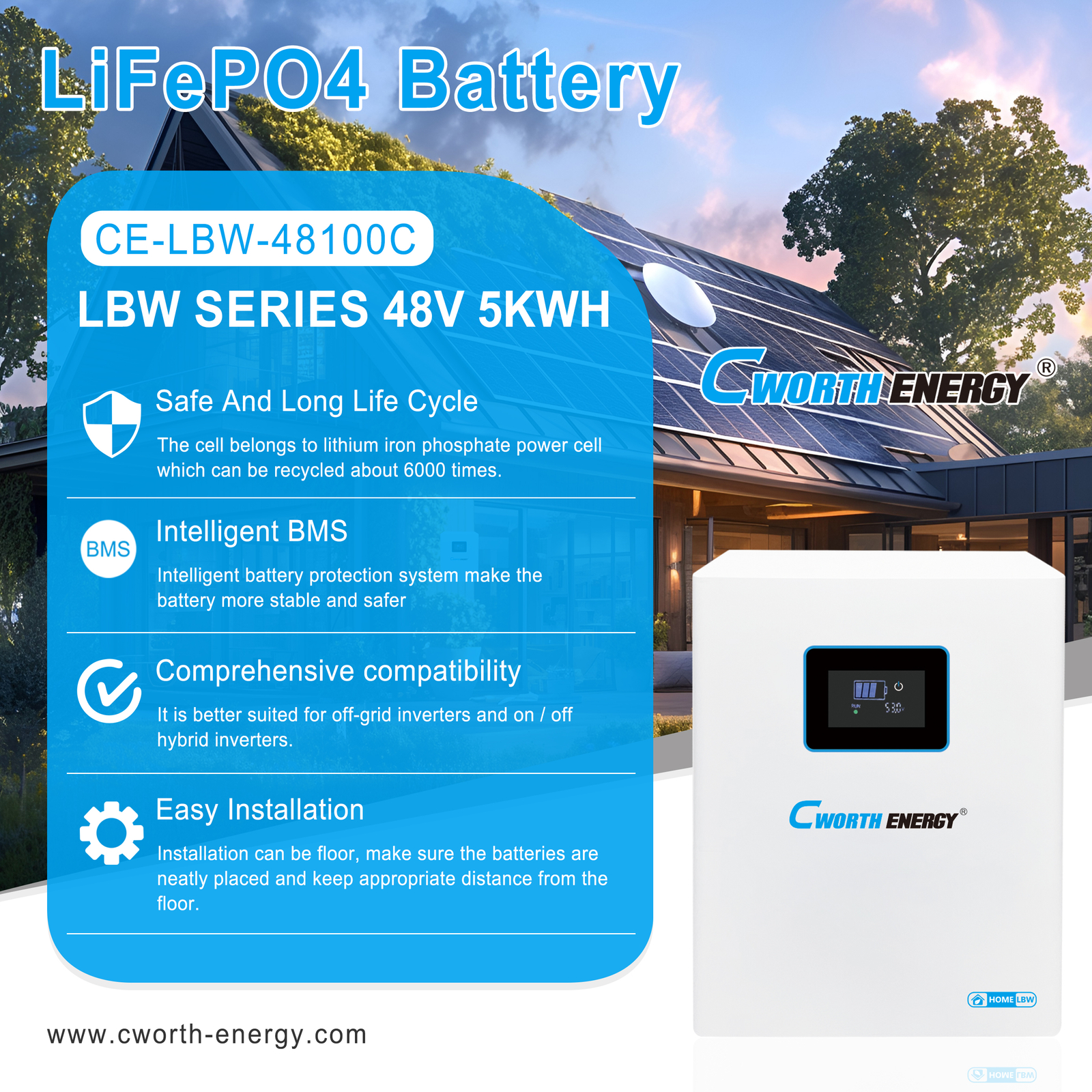 LiFePO4 Battery LBW-48100C - fiche technique