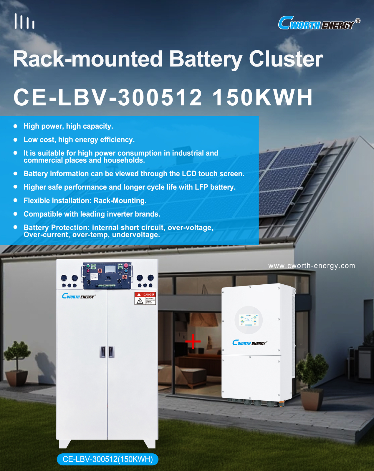 Rack-mounted Battery Cluster 150KWH - fiche technique