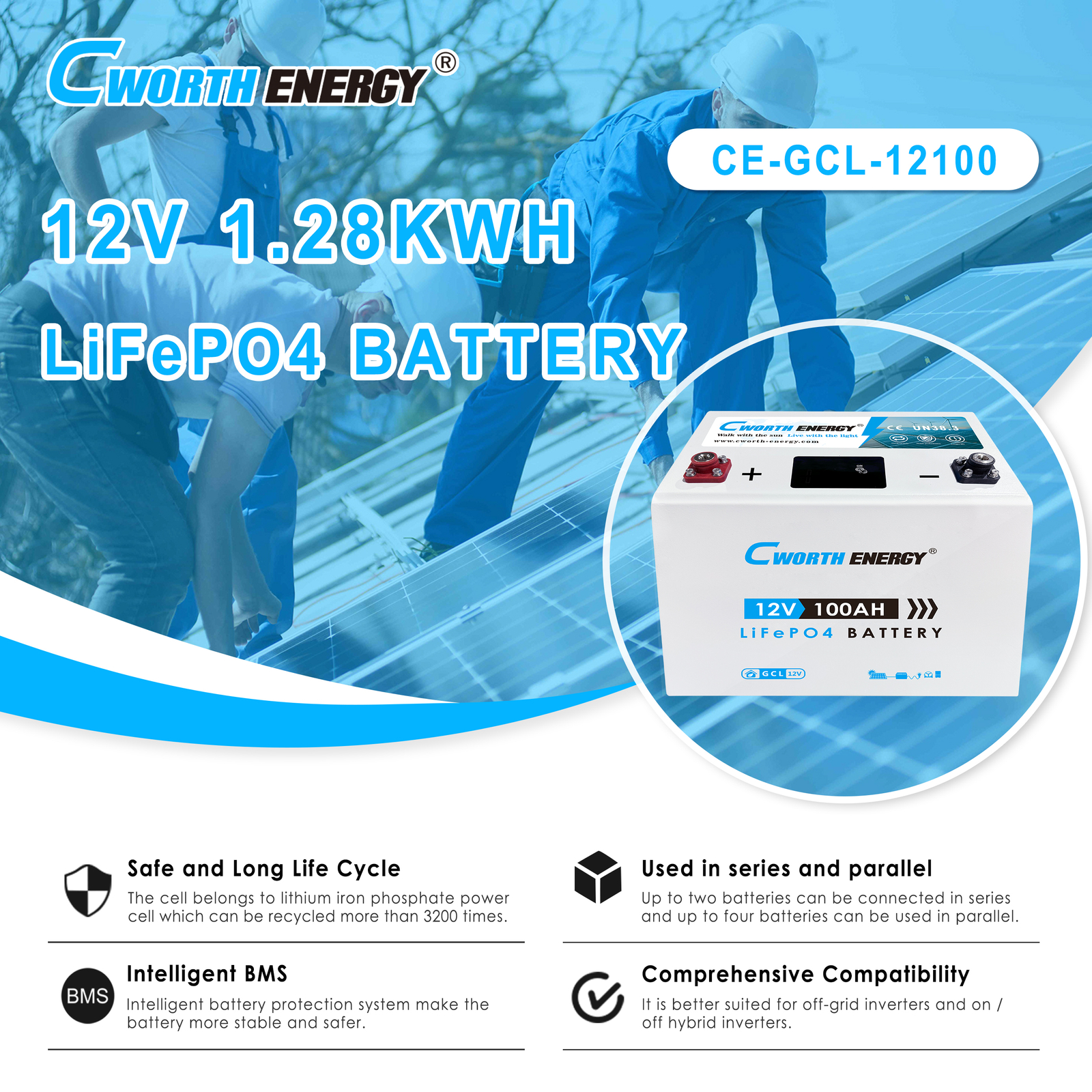 LiFePO4 Battery -CE-GCL-12100 - fiche technique