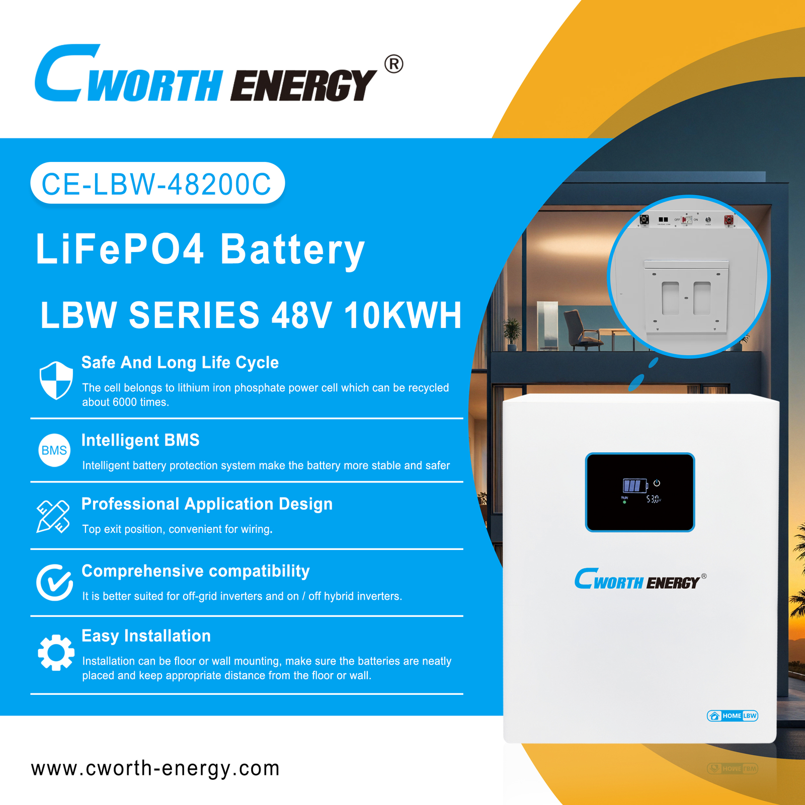 LiFePO4 Battery LBW-48200C - fiche technique