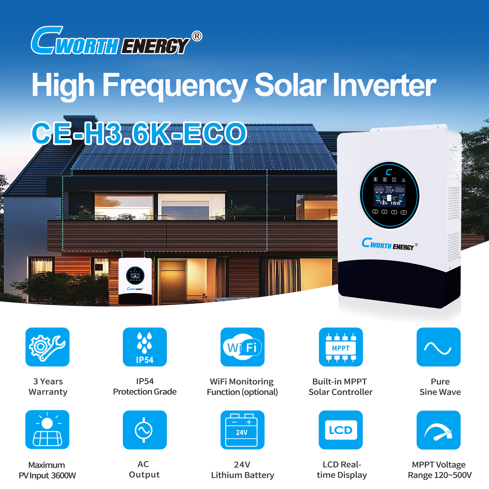 High Frequency Solar Inverter 3.6KW - fiche technique